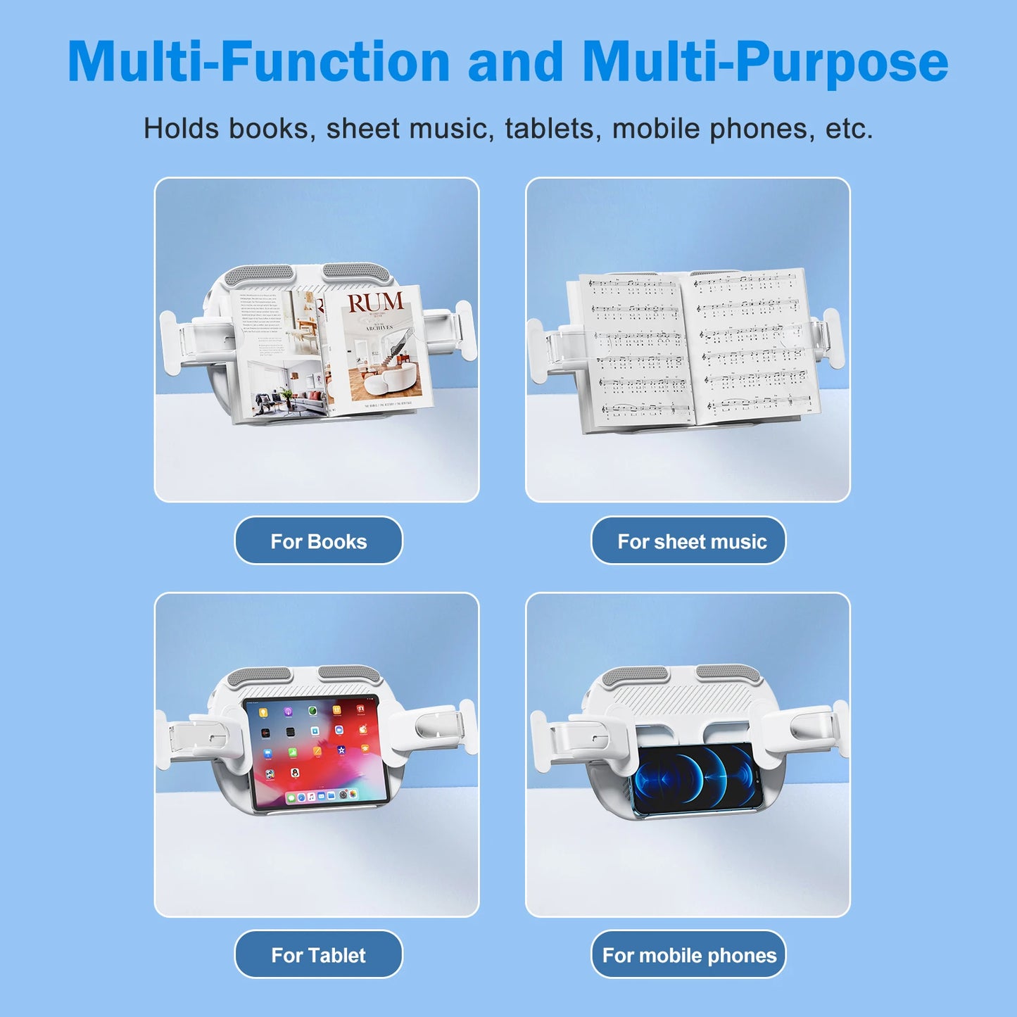 Foldable Tablet & Book Stand – Multi-Angle Reading Holder for Bed & Desk