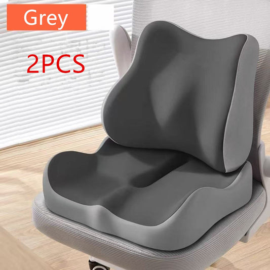 Ergonomic Memory Foam Seat Cushion and Lumbar Support Set