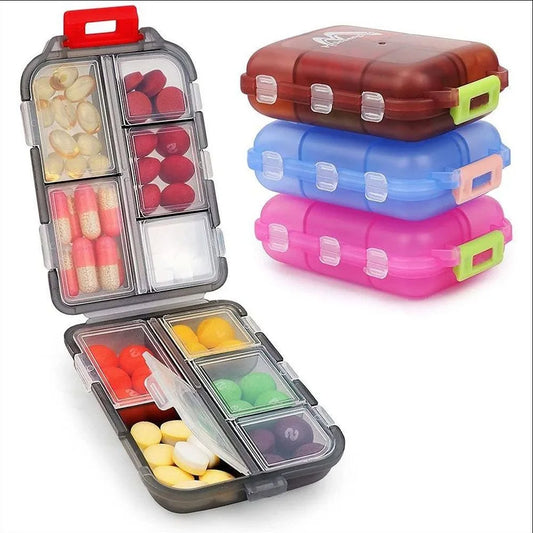 Travel Pill Organizer Case – Moisture-Resistant Portable Holder for Daily Vitamins & Tablets