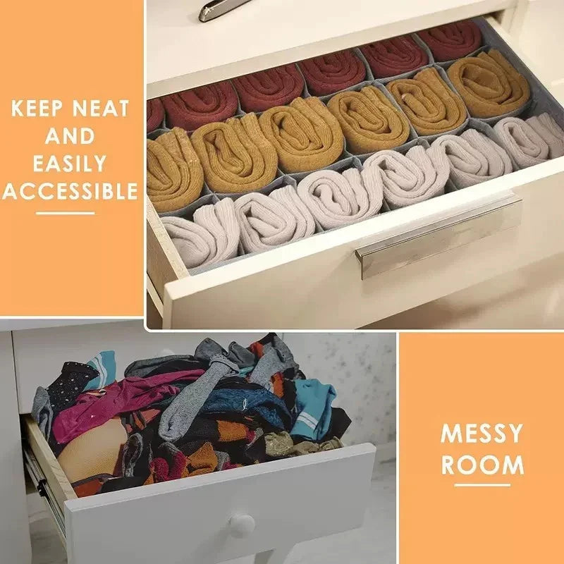 Foldable Drawer Organizer Set for Underwear, Bras & Socks