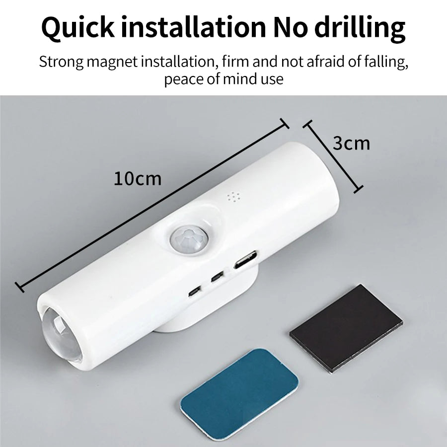 Rechargeable RGB Motion Sensor LED Cabinet Light with Magnetic Mount for Hallways and Stairs