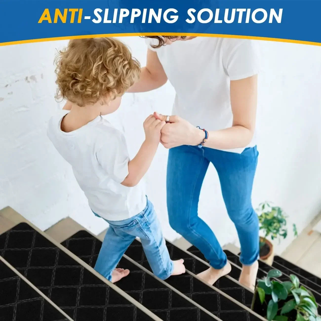 Self-Adhesive Non-Slip Stair Tread Carpet Mats with Water Absorption