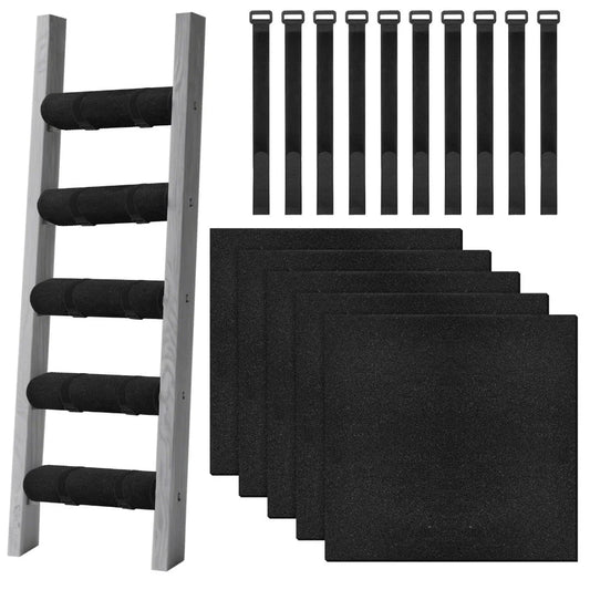 Bunk Bed Ladder Foam Pad Covers Set (5-Piece) with Anti-Slip Straps for Quiet, Safe Climbing