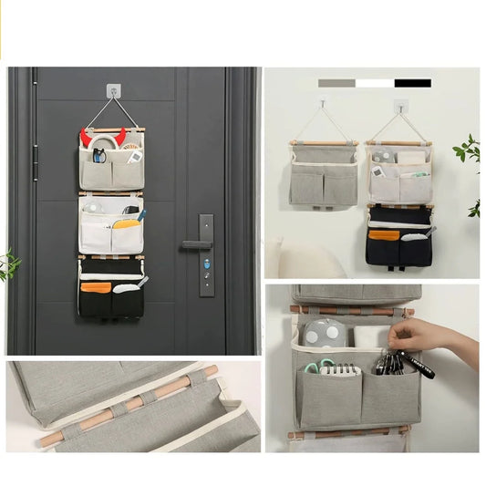 Wall-Mounted Hanging Storage Bag – Bedside Organizer for Dorms & Small Spaces