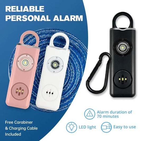 Personal Safety Alarm Siren – 130 dB Keychain Alert with Strobe Light