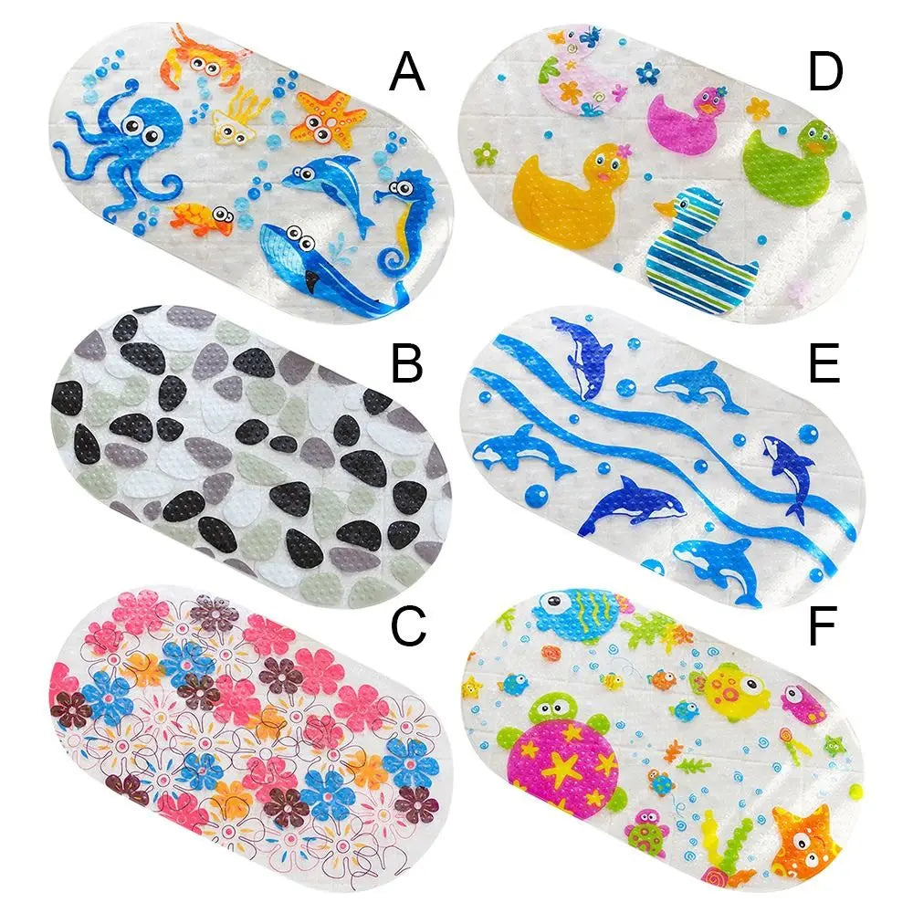 Kids Anti-Slip PVC Bath Mat with Suction Cups & Massage Texture