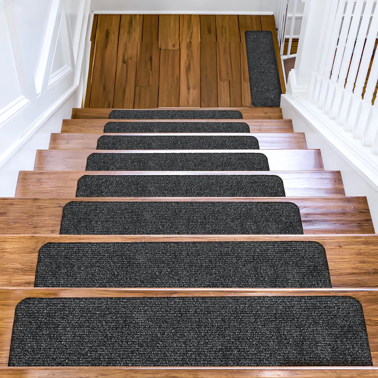 Self-Adhesive Non-Slip Stair Carpet Treads for Wooden Steps (15 Pack)