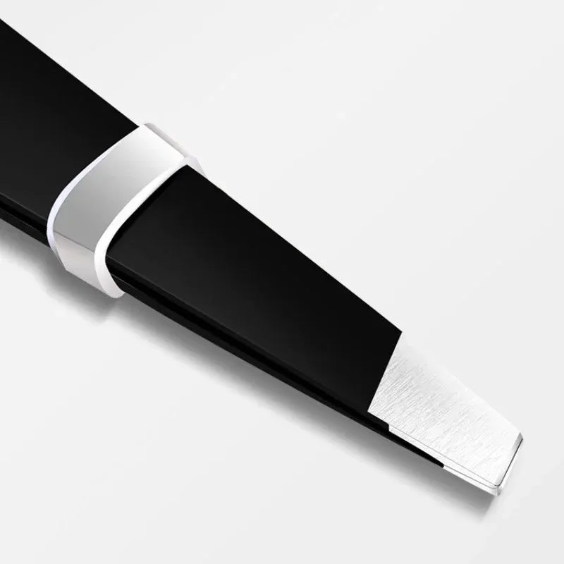 Stainless Steel Slant & Flat Tip Eyebrow Tweezers for Precision Hair Removal