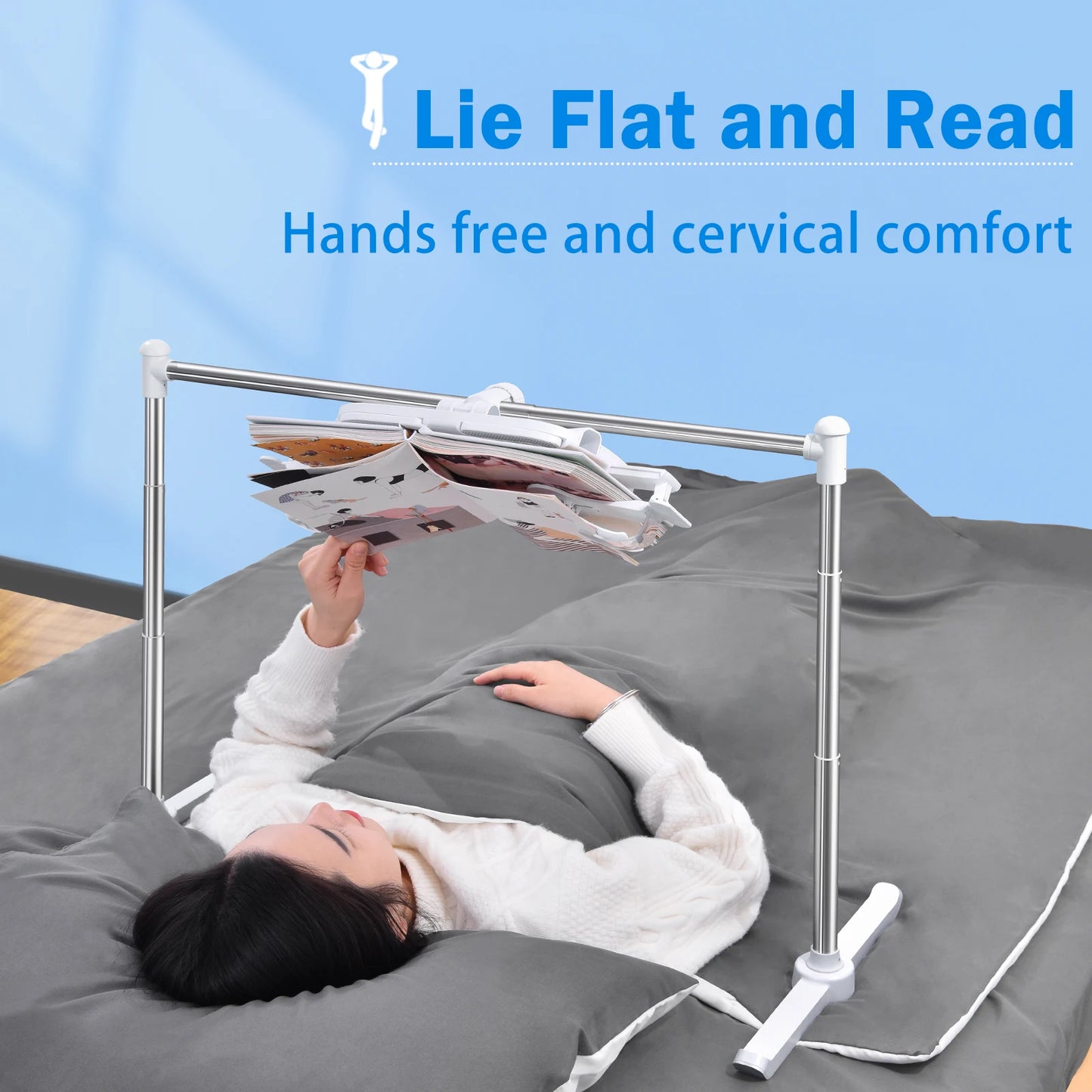 Foldable Tablet & Book Stand – Multi-Angle Reading Holder for Bed & Desk
