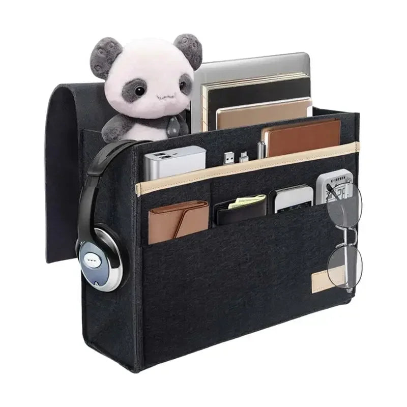 Felt Bedside Hanging Storage Organizer – Pocket Pouch for Bed & Sofa
