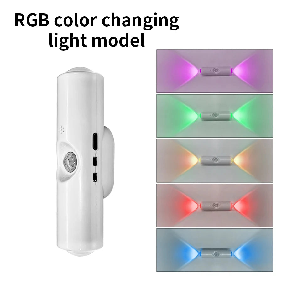 Rechargeable RGB Motion Sensor LED Cabinet Light with Magnetic Mount for Hallways and Stairs