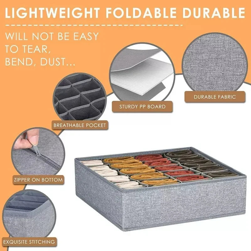 Foldable Drawer Organizer Set for Underwear, Bras & Socks