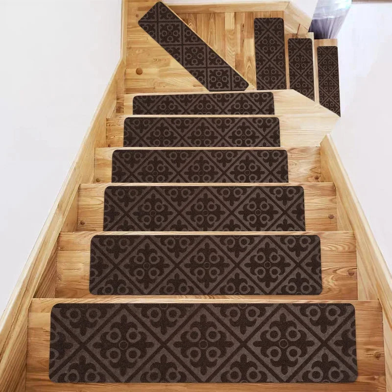 Self-Adhesive Non-Slip Stair Tread Carpet Mats with Water Absorption