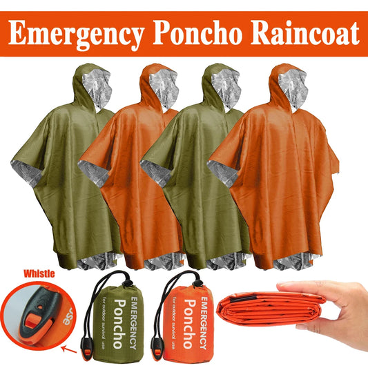 Emergency Thermal Rain Poncho – Waterproof Survival Blanket for Outdoor Use