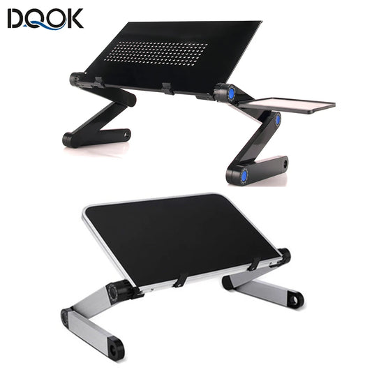 Adjustable Aluminum Laptop Desk Stand – Portable Ergonomic Lap Desk with Mouse Pad