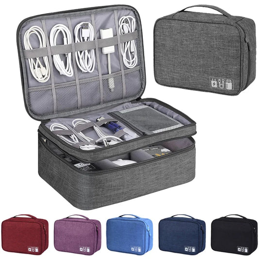 Portable Travel Cable Organizer Bag – Waterproof Storage for Chargers, Cables & Small Electronics