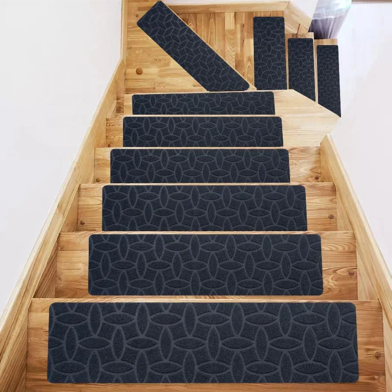 Self-Adhesive Non-Slip Stair Tread Carpet Mats with Water Absorption