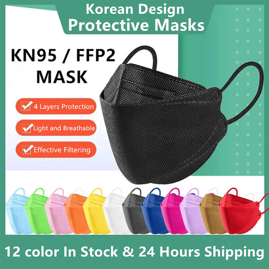 FFP2 Disposable Face Masks – CE-Approved KN95/KF94 Protective Masks (10–100 Pack)