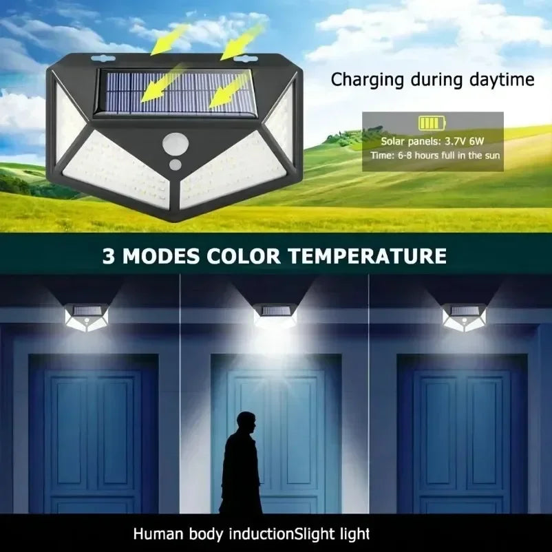Solar Motion Sensor LED Outdoor Garden Light – Waterproof Decorative Spotlight