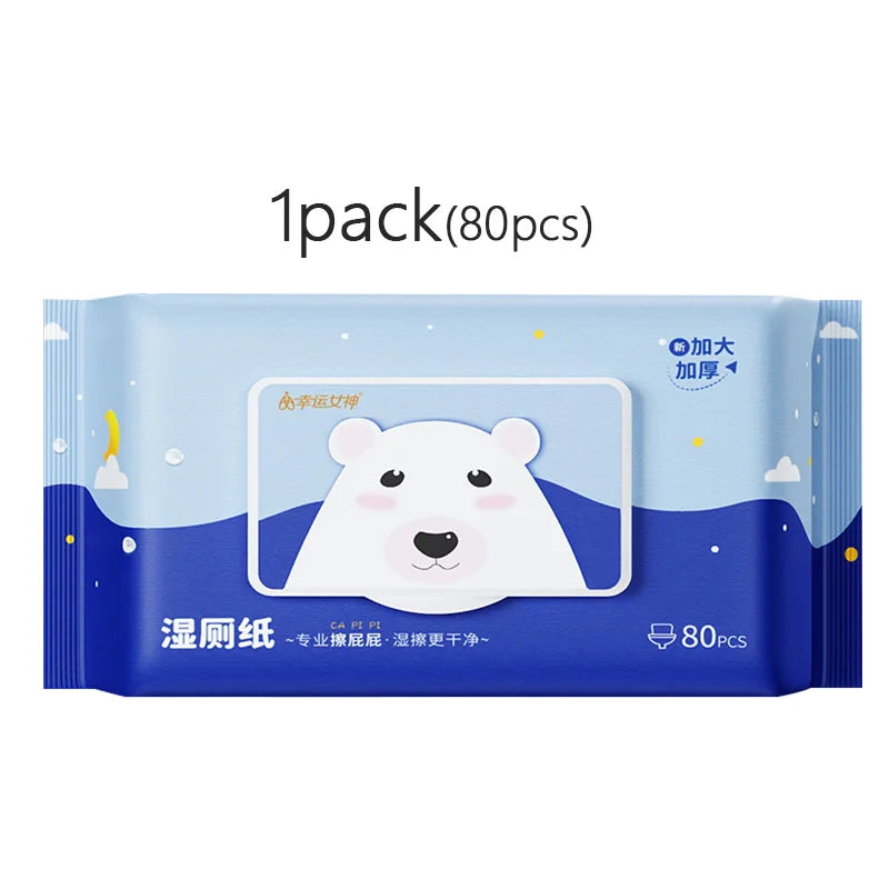 Adult Hygiene Wet Toilet Wipes – Gentle Personal Cleaning Tissues (80 Count)