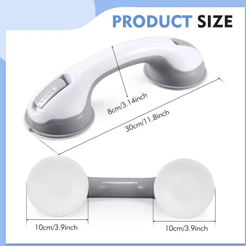 Dual-Locking Suction Cup Shower Grab Handle for Bathroom & Toilet Safety