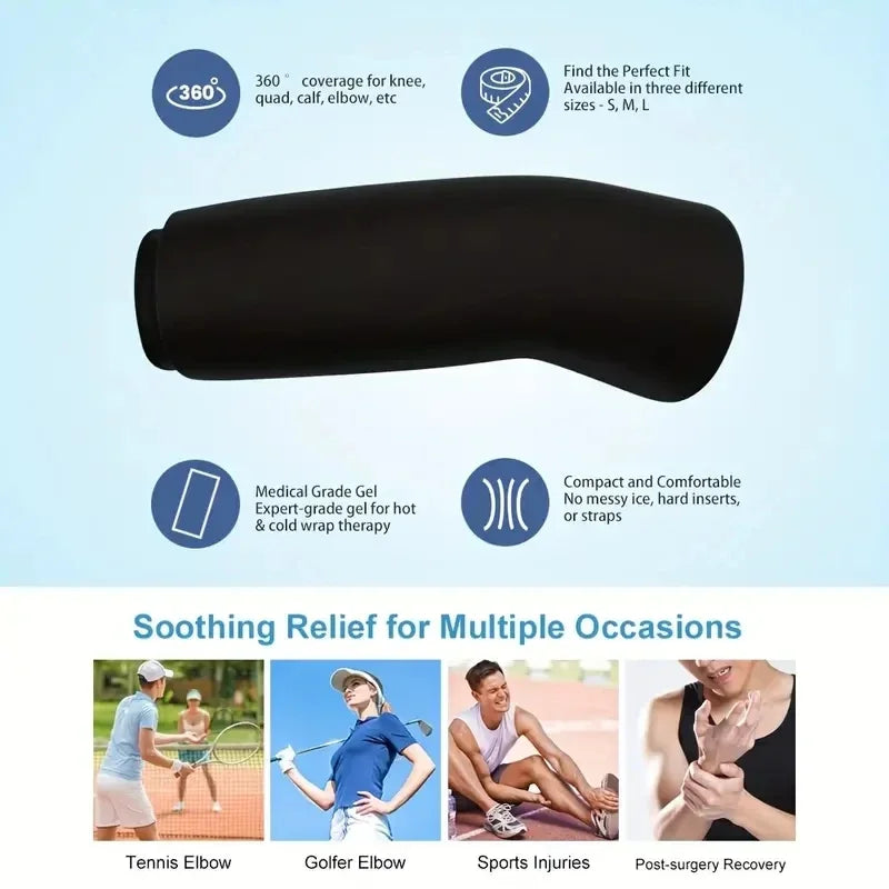Hot & Cold Therapy Gel Pack Sleeve – Reusable Compression Wrap for Knee, Calf & Elbow