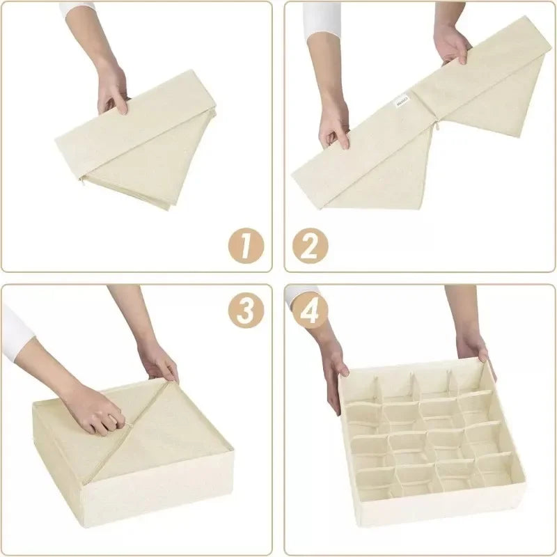 Foldable Drawer Organizer Set for Underwear, Bras & Socks