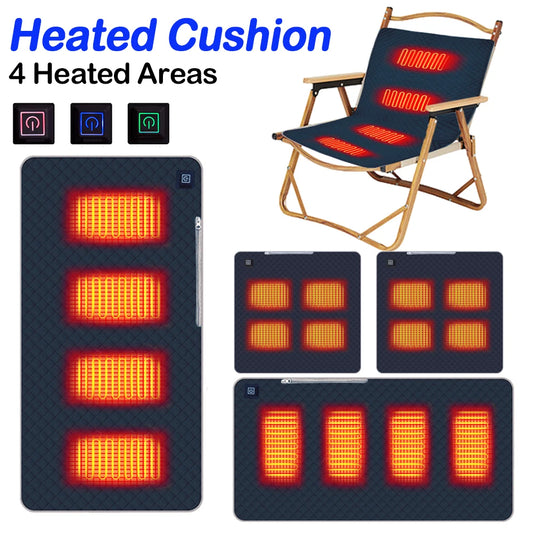 USB Electric Heating Pad – Portable Heated Cushion with 3 Temperature Levels