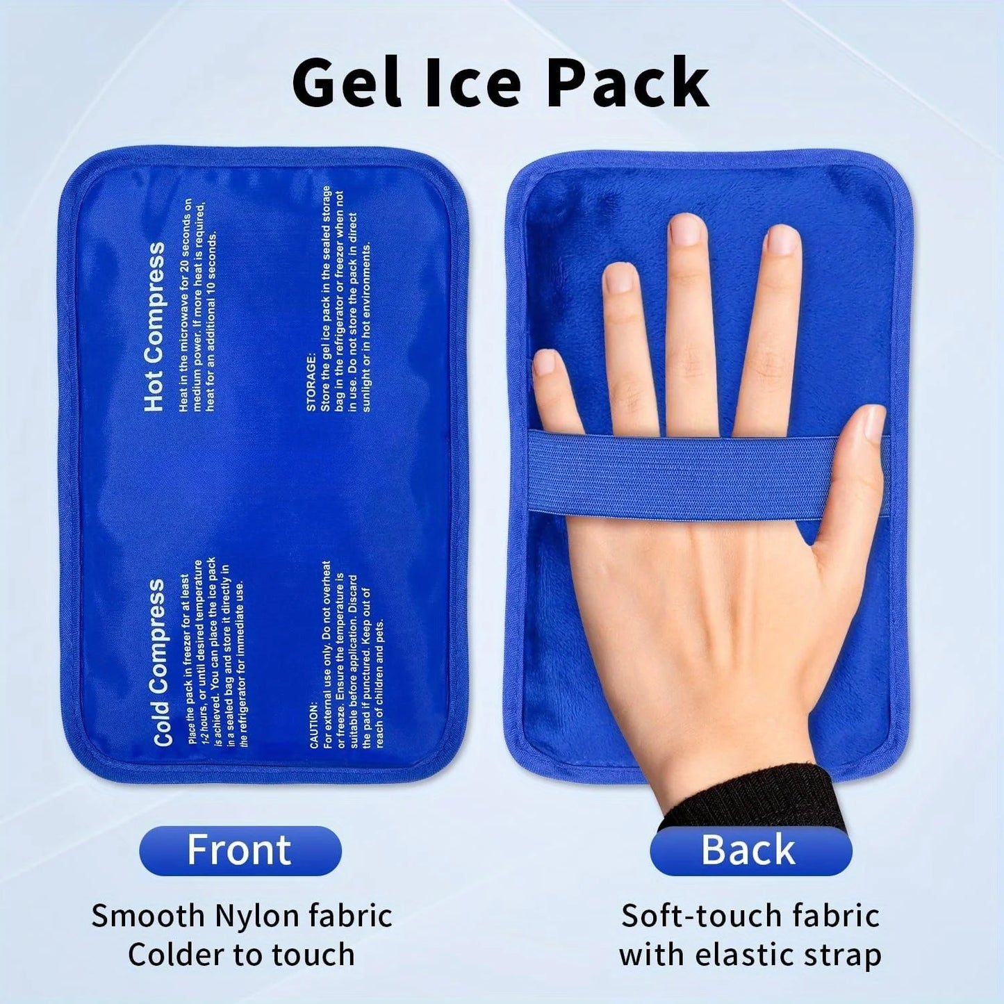 Reusable Gel Ice Pack with Strap – Hot & Cold Compress for Injuries & Swelling