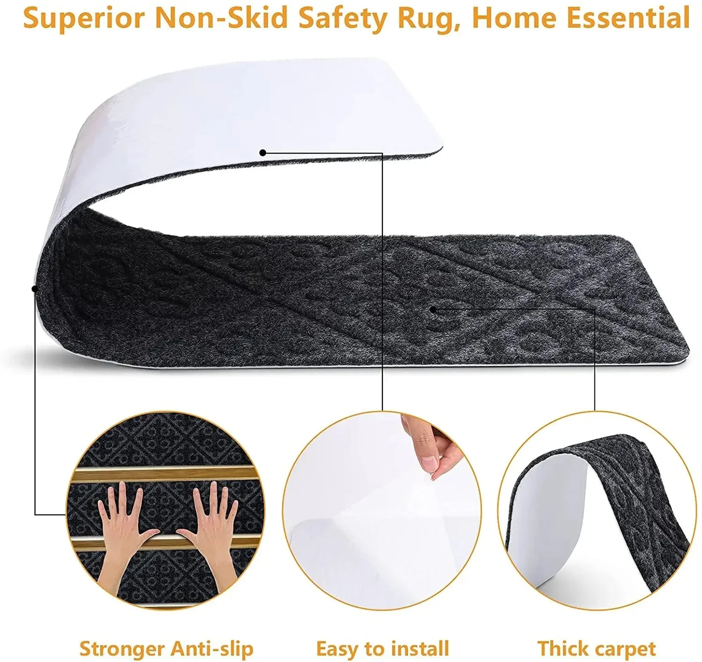 Non-Slip Stair Carpet Treads for Indoor Steps – Safety Mats for Home Use (1–3 Pack)