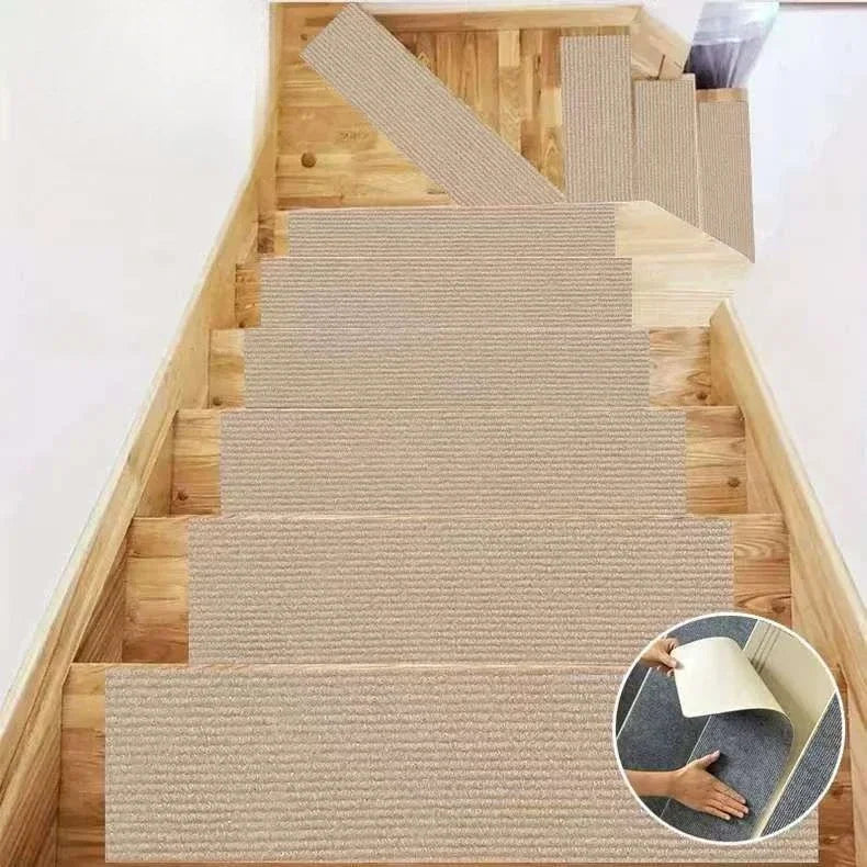 Washable Non-Slip Stair Carpet Tread for Wooden Steps (20 × 80 cm)