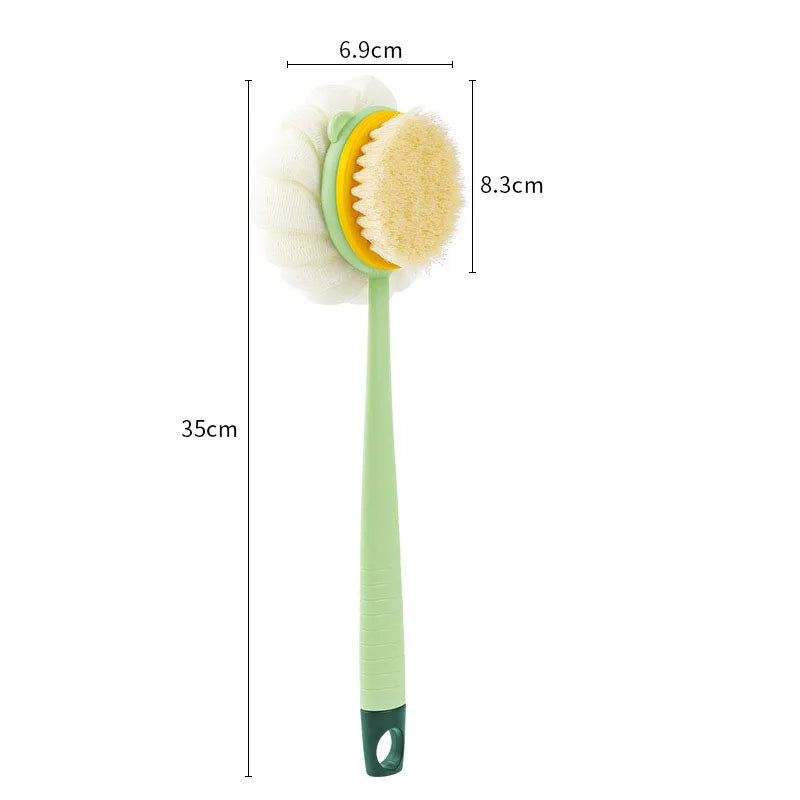 Long Handle Loofah Back Scrubber with Soft Mesh Sponge for Exfoliating & Massage