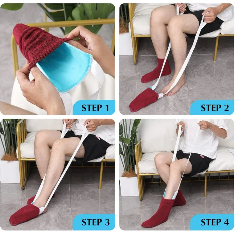 Easy-On Sock Aid Tool – No-Bend Dressing Aid with Ergonomic Handle