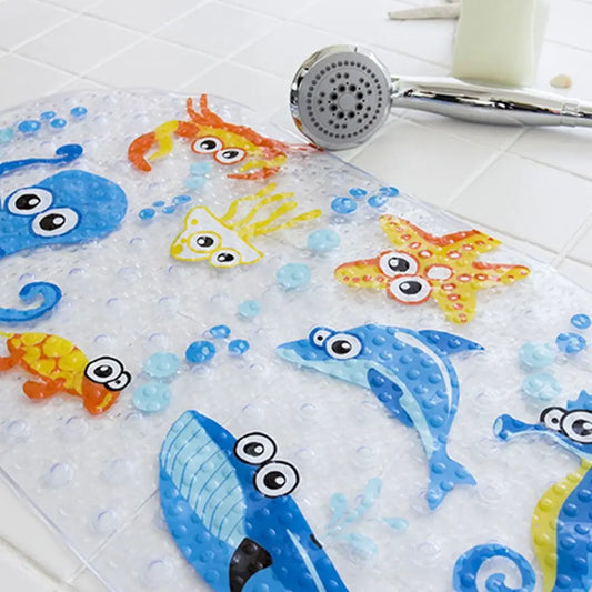 Kids Anti-Slip PVC Bath Mat with Suction Cups & Massage Texture