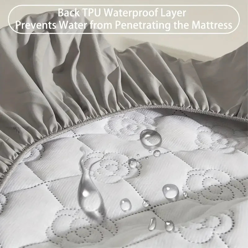 Waterproof Mattress Protector Fitted Sheet – Soft, Breathable Deep Pocket Cover (Single & Double)