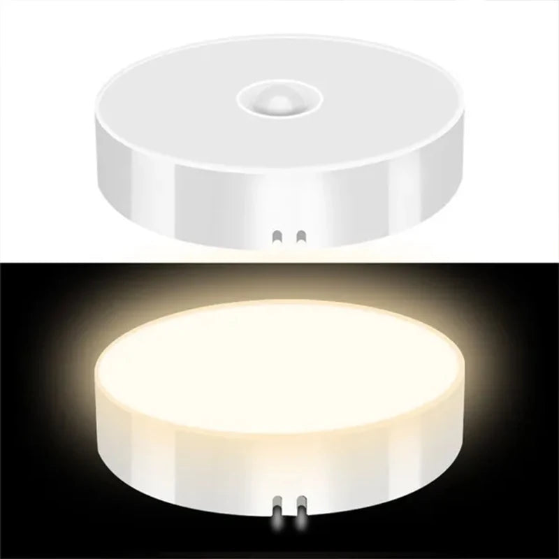 USB Rechargeable PIR Motion Sensor LED Night Light for Cabinets and Stairs