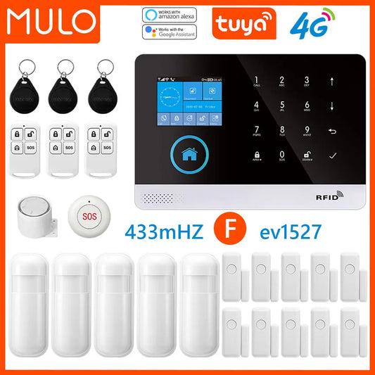 Tuya Smart Wi-Fi & 4G Home Security Alarm System – Wireless Burglar Alarm with Screen & PIR Sensors