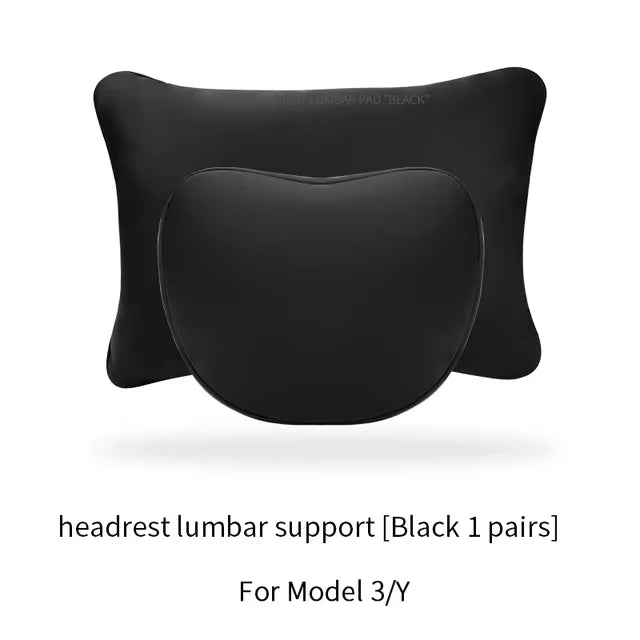 Car Neck & Lumbar Support Pillow – Protective Backrest Cushion for Tesla Model 3 & Y