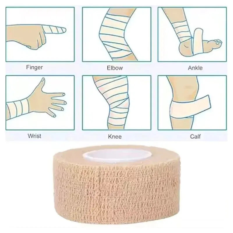 Skin-Tone Self-Adherent Cohesive Elastic Bandage Wrap