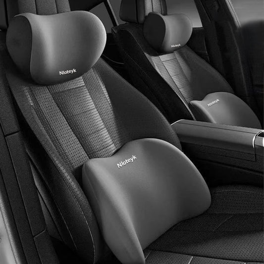 Universal Car Headrest & Lumbar Support Pillow – Memory Foam Neck & Back Cushion