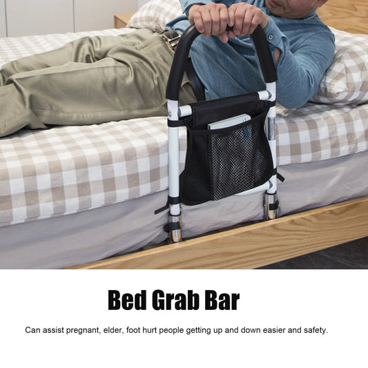 Bedside Assist Handle & Safety Rail with Storage Pouch