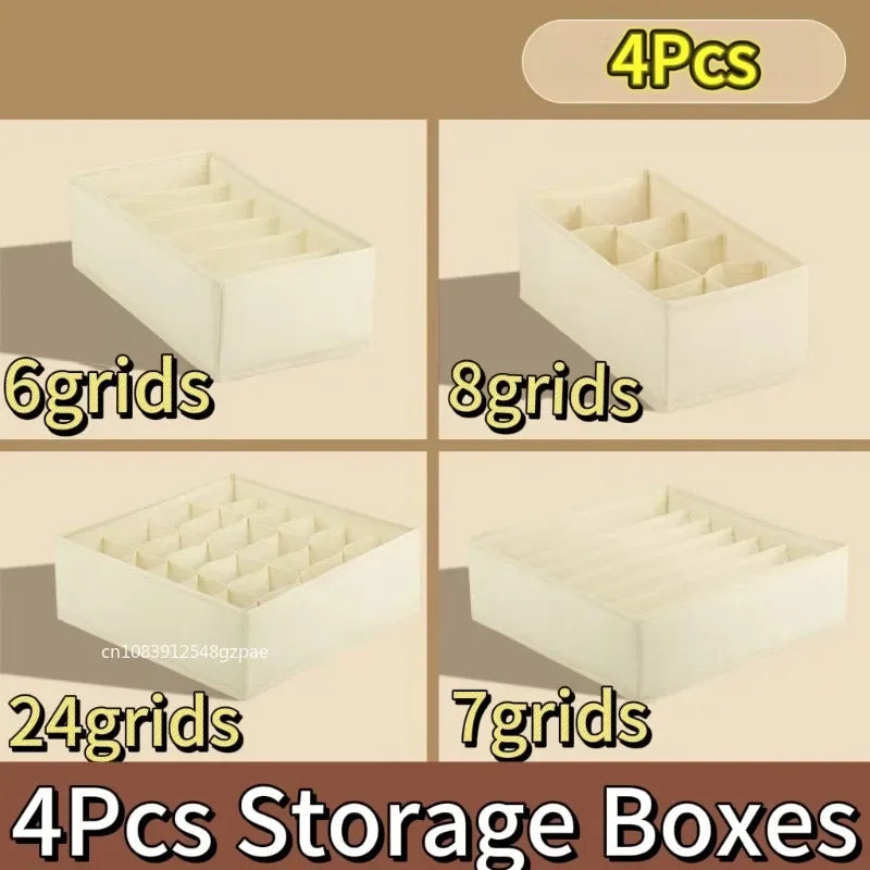 Foldable Drawer Organizer Set for Underwear, Bras & Socks