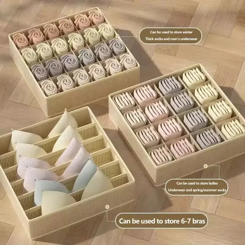 Foldable Drawer Organizer Set for Underwear, Bras & Socks