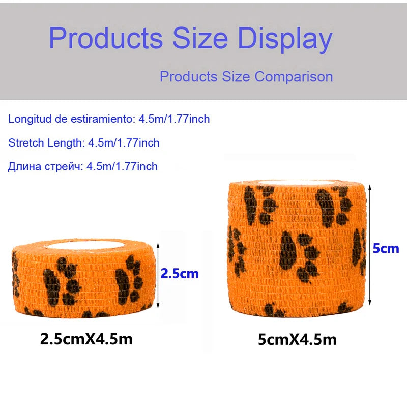 Animal Print Self-Adhesive Elastic Bandage Wrap for Sports and First Aid