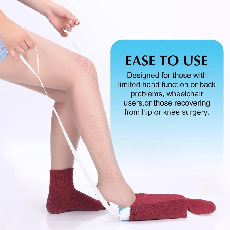 Easy-On Sock Aid Tool – No-Bend Dressing Aid with Ergonomic Handle