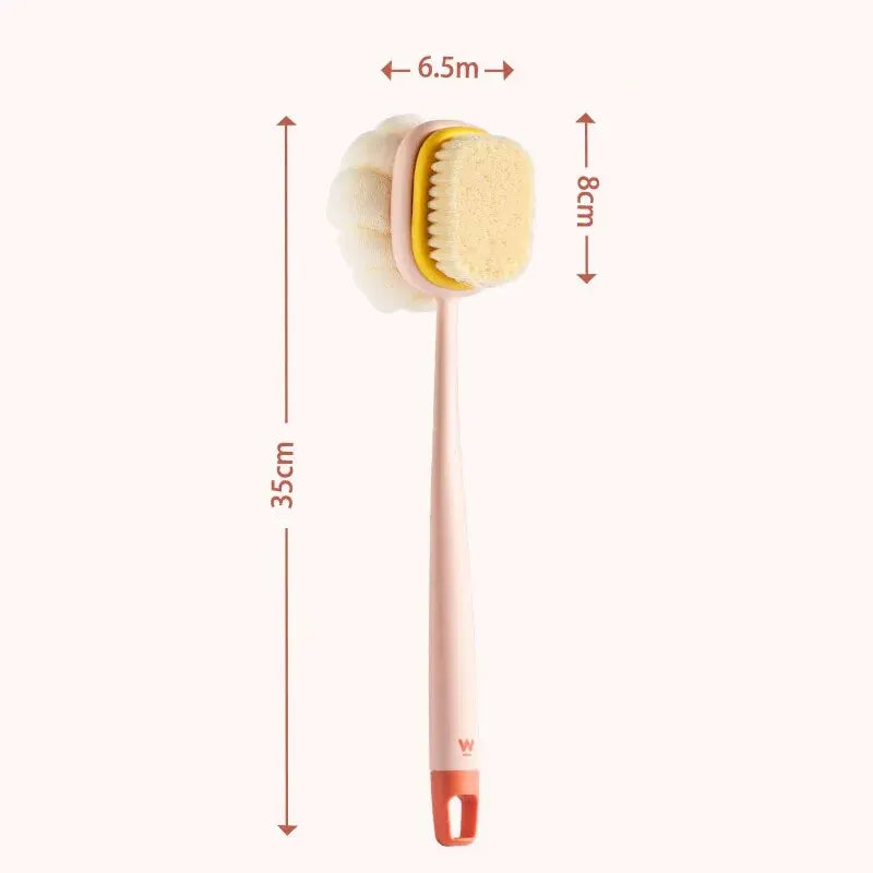 Long Handle Loofah Back Scrubber with Soft Mesh Sponge for Exfoliating & Massage