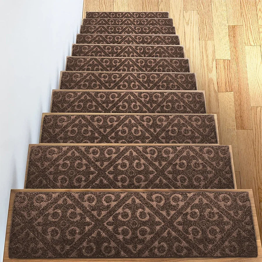 Washable Self-Adhesive Non-Slip Stair Tread Carpet Pads (76 × 20 cm)