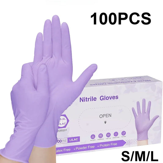 Disposable Purple Nitrile Gloves – Latex-Free Waterproof Work Gloves (10–100 Pack)