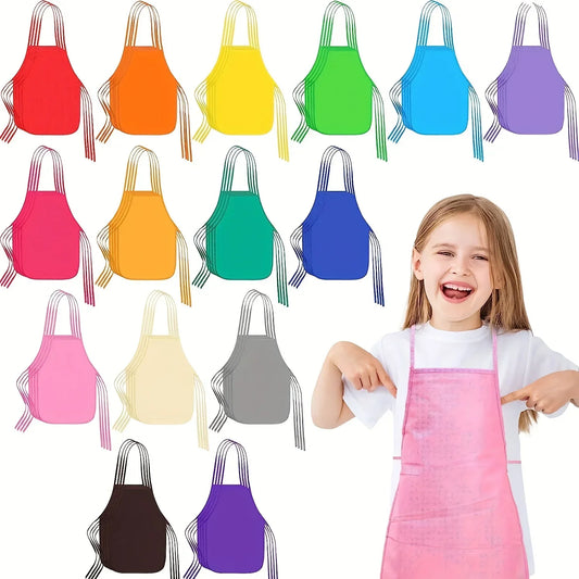 Disposable Kids Art & Craft Aprons – Non-Woven Safety Painting Bibs (30 Pack)