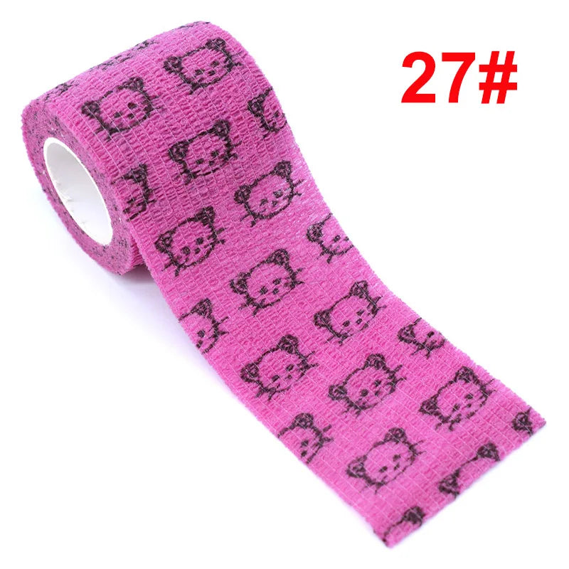 Animal Print Self-Adhesive Elastic Bandage Wrap for Sports and First Aid